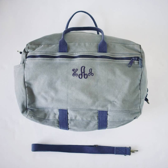 Vintage Cotton Canvas Pullman Luggage Bag - Picture 1 of 9